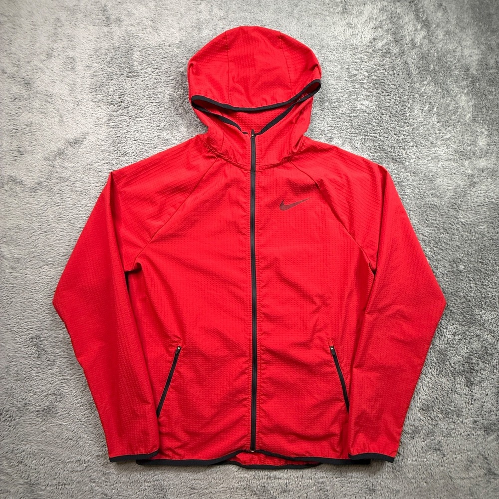 Nike Men's Flex Dri-FIT Hooded Training Jacket M Full Zip Red 886732-687 Gym